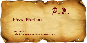 Páva Márton névjegykártya